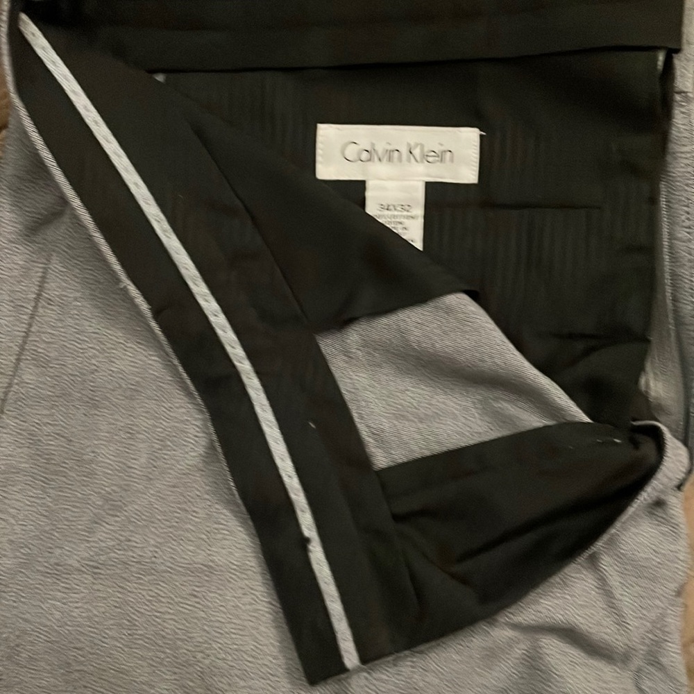 Calvin Klein cotton dress pants. 34” waist, 32”inseam.  Light grey - Picture 2 of 3